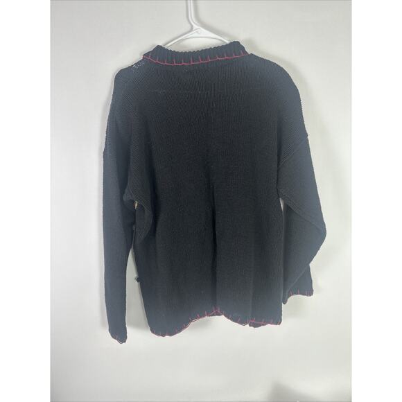 Vtg 1990's Beldoch Popper Sweater Sz Large L Elephants Horses Button Up - Picture 7 of 7